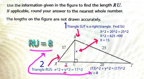 Plz help, in the figure to find the length RU if applicable, round your answer to the nearest whole