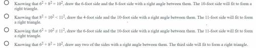 Select the procedure that can be used to show the converse of the Pythagorean theorem using side le