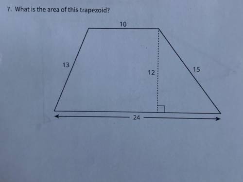7. What is the area of this trapezoid?