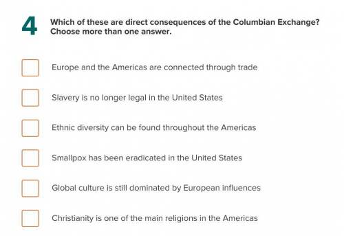 PLEASE ANSWER THIS ITS EASY

Which of these are direct consequences of the Columbian Exchange? Cho