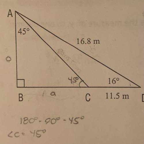 Determine the length of AB to the nearest tenth of a metre. 
pls help!!