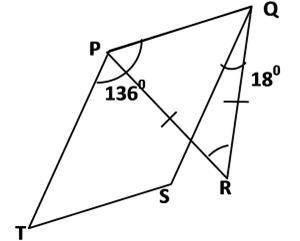 Show Work In the figure, PQST is a parallelogram and PQR is an isosceles triangle. PR = QR, ∠ TPQ =