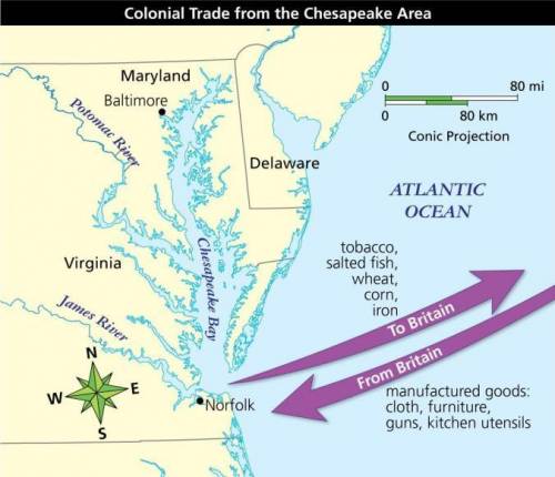 1. Why was the flow of trade items important to Chesapeake colonists and to Great Britain?

2. Whi