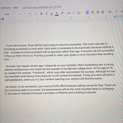 can someone proof-read my expository essay explaining why hard work is necessary to be successful?