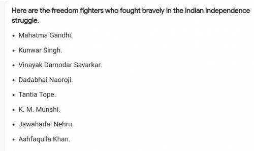 List some freedom fighter name