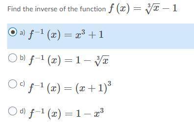 Find the inverse function
