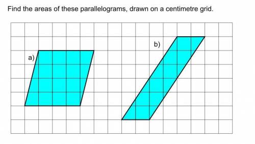 Find the area of these parallelograms.
