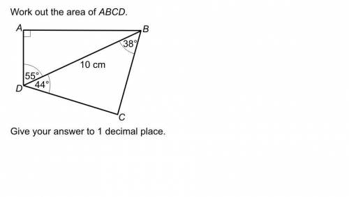 Work out area ABCD give your answer to 1 decimal place