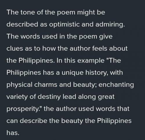 Explain the tone or emotion of The Beauty of Philippine Island poem