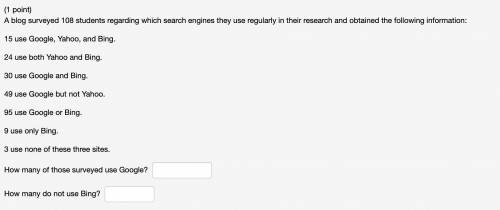 A blog surveyed 108 students regarding which search engines they use regularly in their research an
