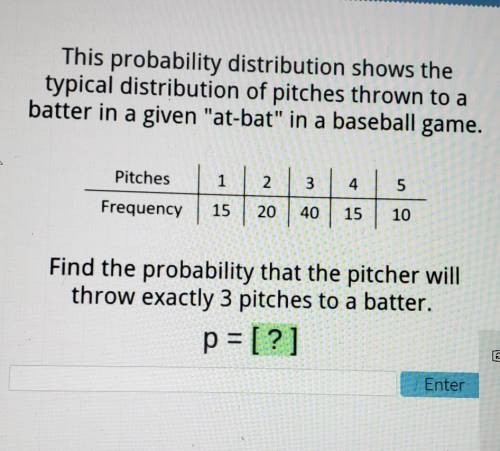 Pleasee help!

This probability distribution shows the typical distribution of pitches thrown to a