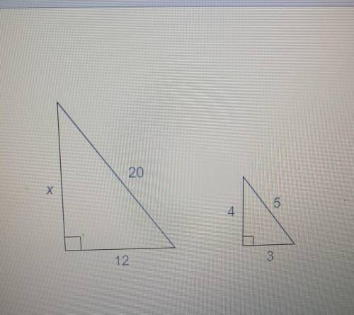 The triangles are similar, what is the value of x?
