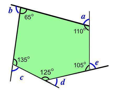 Find the values of each exterior angle.