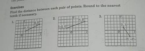 Find the distance between each pair of points. Round to the nearest tenth if necessary