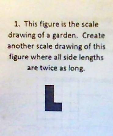 This figure is the scale drawing of a garden. Create another scale drawing of this figure where all