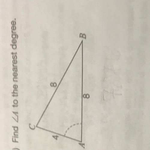 HELP Find Angle A to the nearest degree.