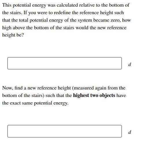 Three different objects, all with different masses, are initially at rest at the bottom of a set of