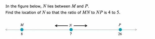 In the figure below, N lies between M and P.

Find the location of N so that the ratio of MN to NP
