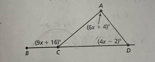 List the angles of the given triangle from smallest to largest. Explain your reasoning. Solve for x