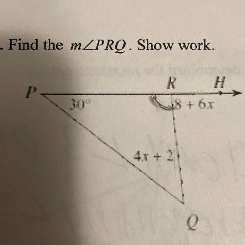Find the M angle PRQ. Show your work. Help????