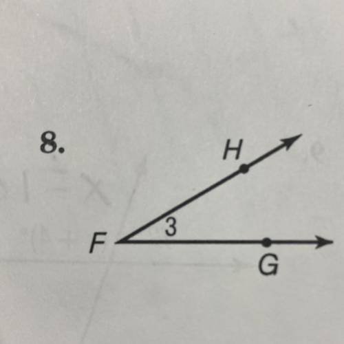 Name each angle in four ways. Then classify the angle as acute, right, obtuse,or straight.