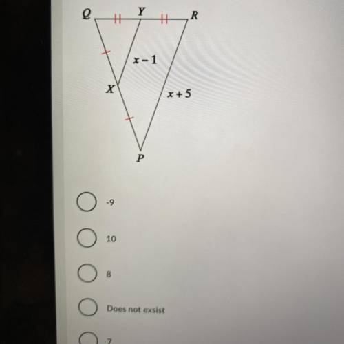 Solve for X. The answer choice at the bottom is 7 sorry if it’s cropped out.