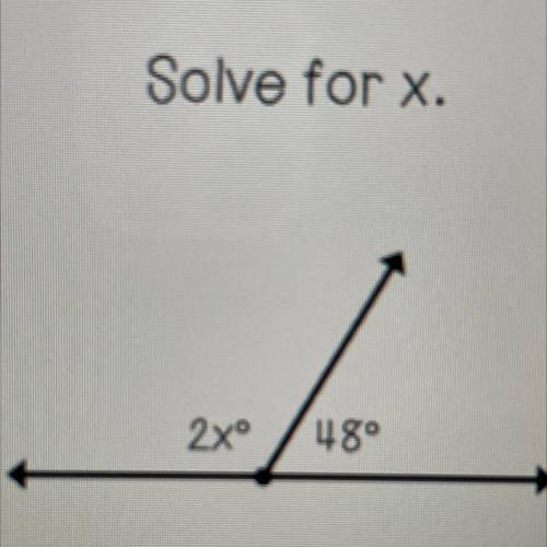 Solve for x LOOK AT PIC!! Thanks