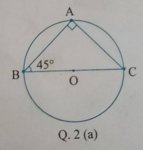 In the given figure, BAC = 90° and ABC = 45°. Prove that: AB = AC.
