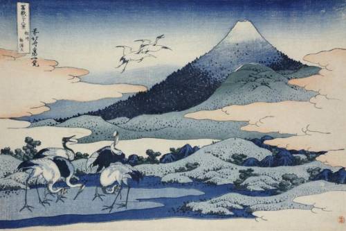 This is a print by the famous Japanese artist Hokusai.

Look at it carefully, and identify all the