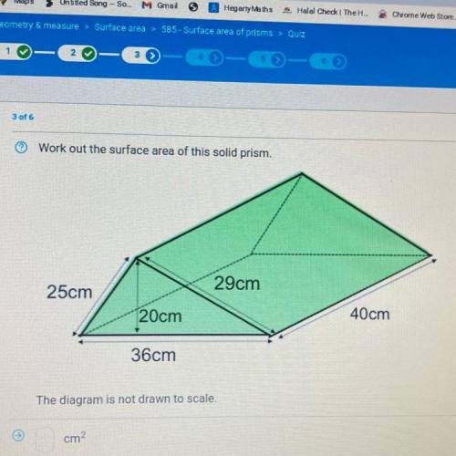 Work out the surface area of this solid prism