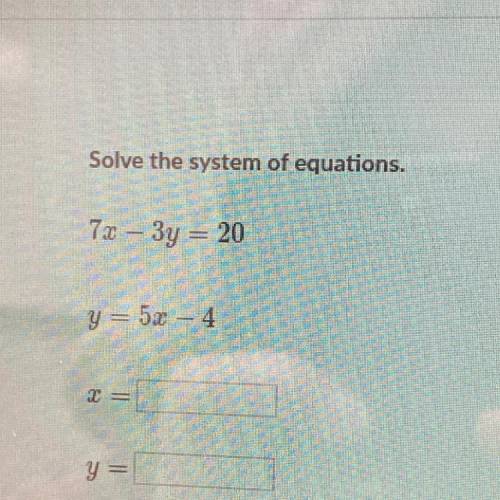 Please solve the system of equations!