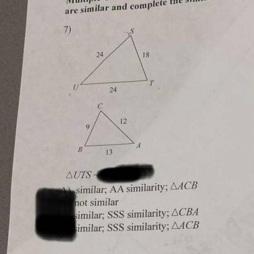 Are the triangles similar or not help