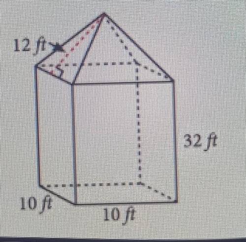 The surface area of the figure below is 1,620 square feet. True or false