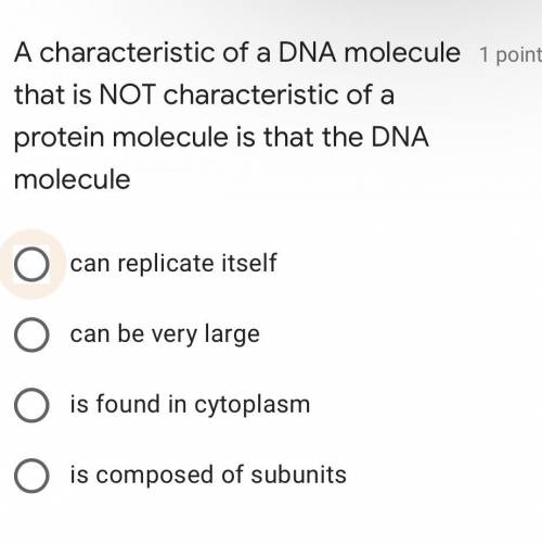 A characteristic of a DNA molecule that is NOT characteristic of a protein molecule is that the DNA