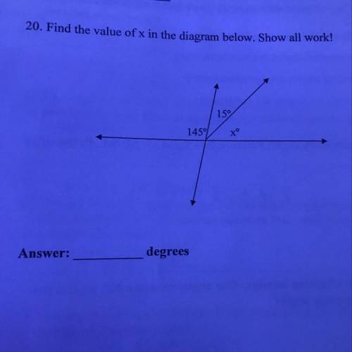 I need help find the value of x?