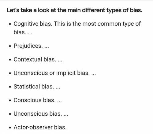 What are the types of Bias?