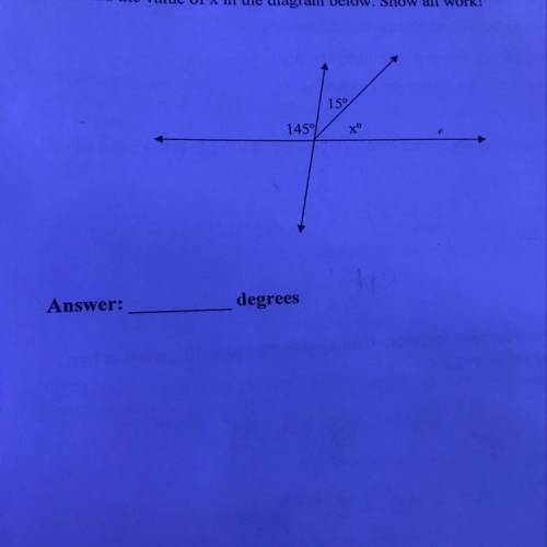 I need help with this question, how do I find the value of x??