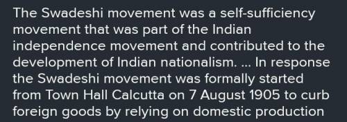 What do you know about swadeshi movement?
