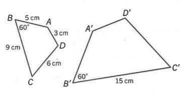 Quadrilateral ABCD is dilated to form quadrilateral A'B'C'D'. What scale factor was used to perform