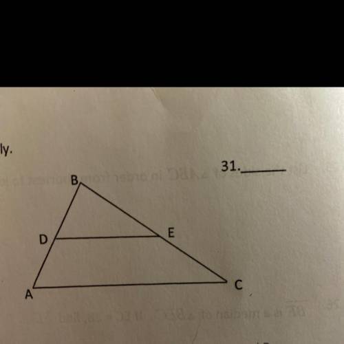 D and E are midpoints of AB and BC, respectively. Is DC parallel to AC?