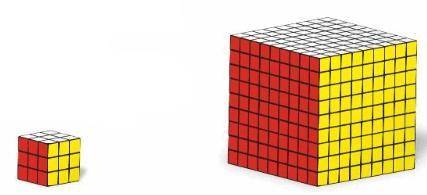 There are 33

small cubes in the cube below. 
Write an expression for the number of small 
cubes i