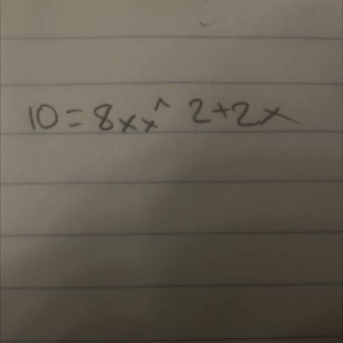 10=8x^2+2x in standard form with the steps