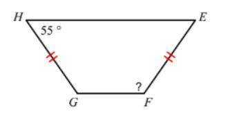 Find the measurement of the angle indicated in each trapezoid below. Show your work and steps. Find