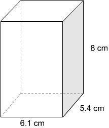 What is the volume of this right rectangular prism?

A rectangular prism with a length of 6.1 cent