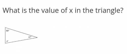 What is the value of x in the triangle