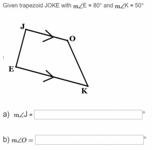 Given Trapezoid JOKE with m