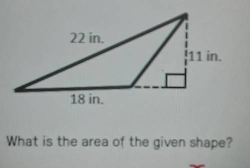 What is the area of the given shape
