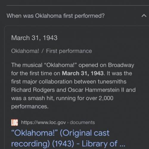 What is the history of Oklahoma! Broadway Musical ? And who was it by when it was performed