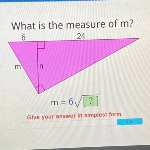 Some help would be nice :D

What is the measure of m?
6
24
m
in
m = 6/[?]
=
Give your answer in si