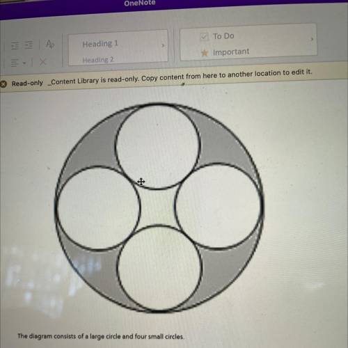 The diagram consists of a large circle and four small circles.

Each of the smaller circles has ra